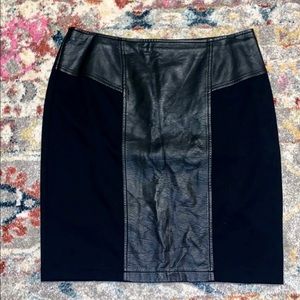 Faux leather black pencil skirt